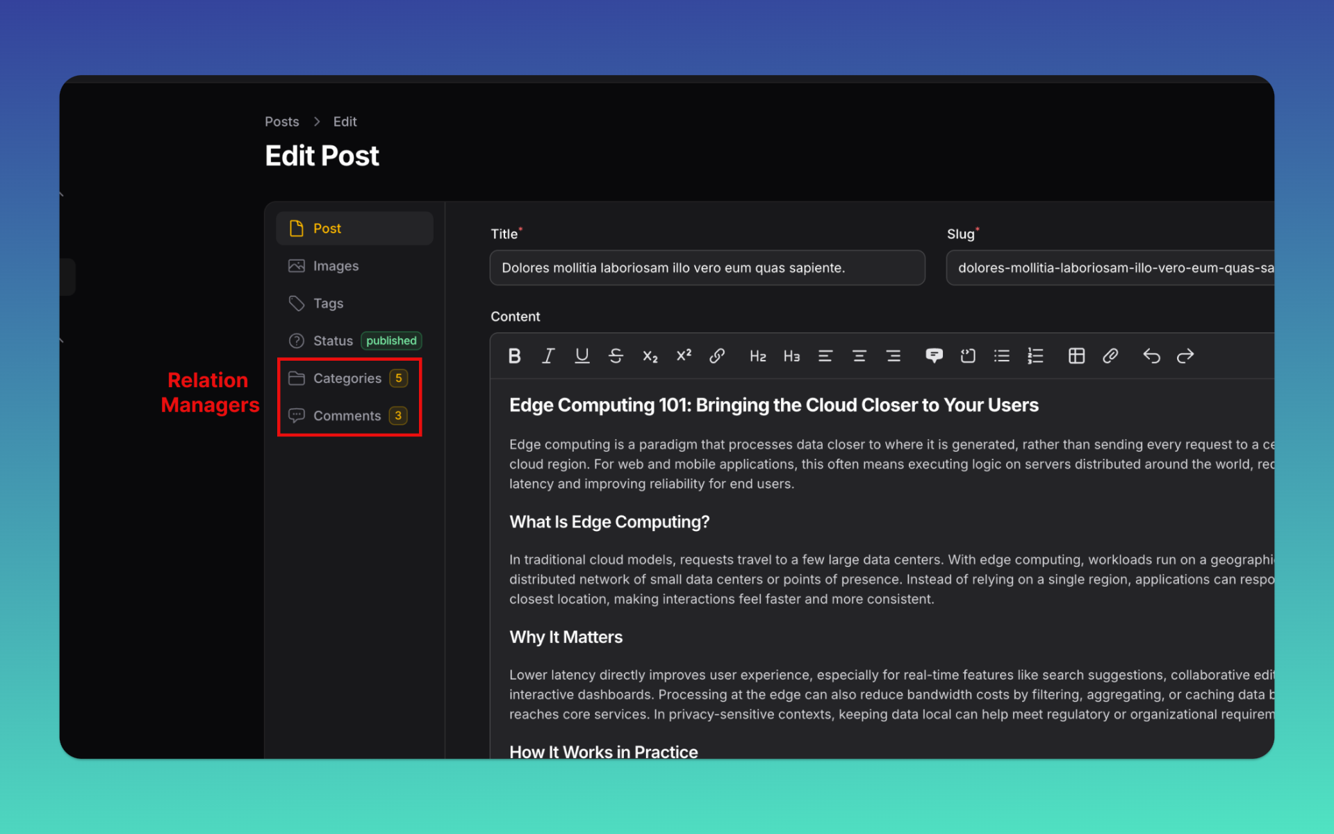 Relation Managers into form tabs using Livewire