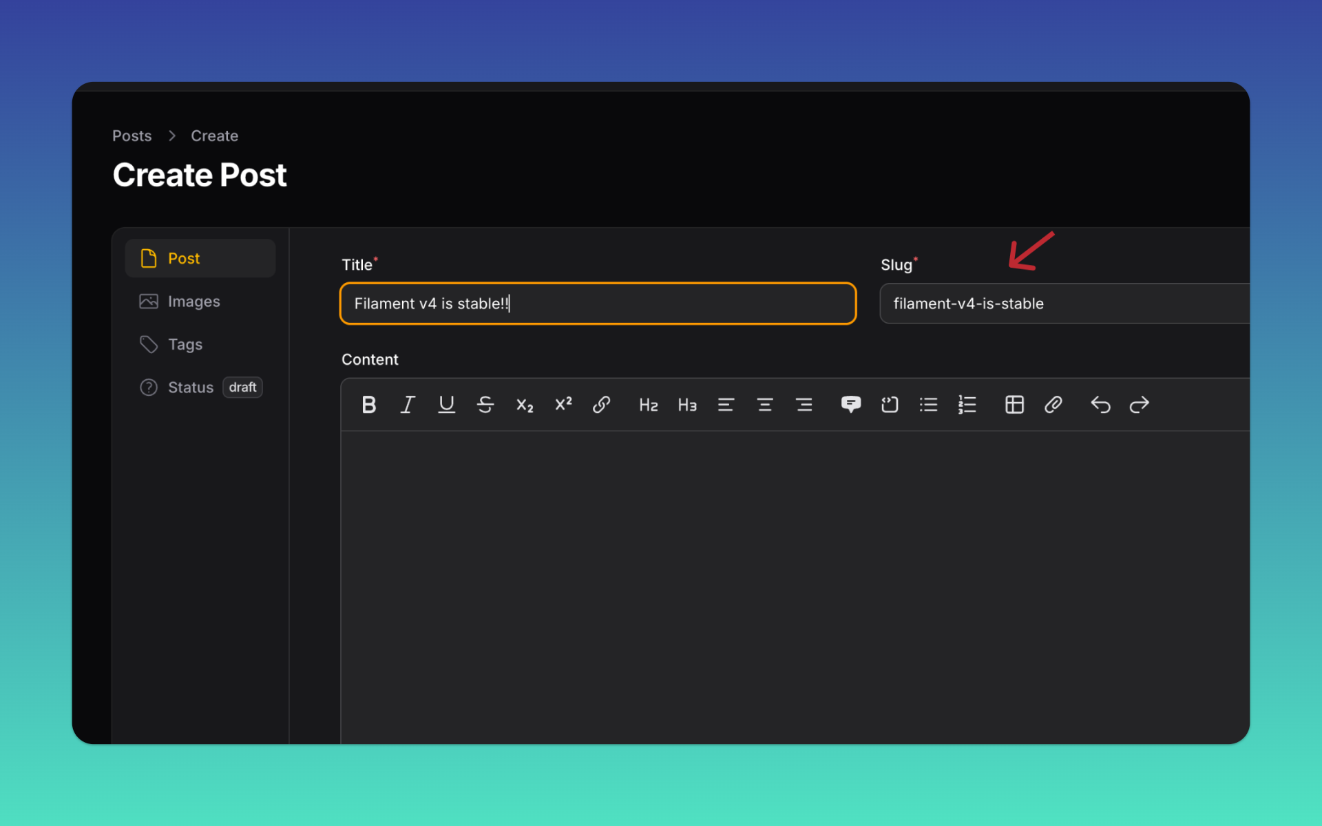 Generating a slug from a title