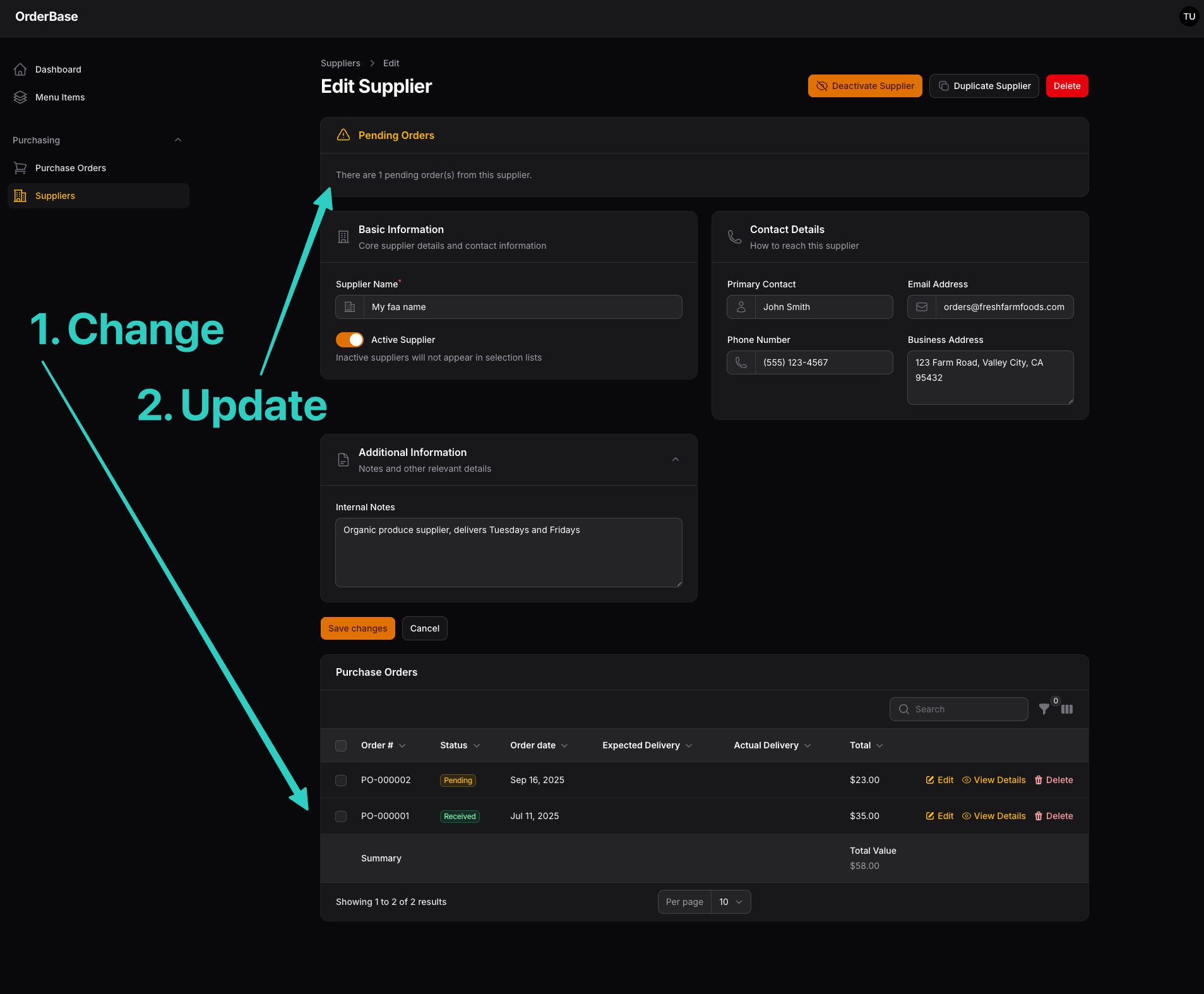 Update a state on page - after editing relationship