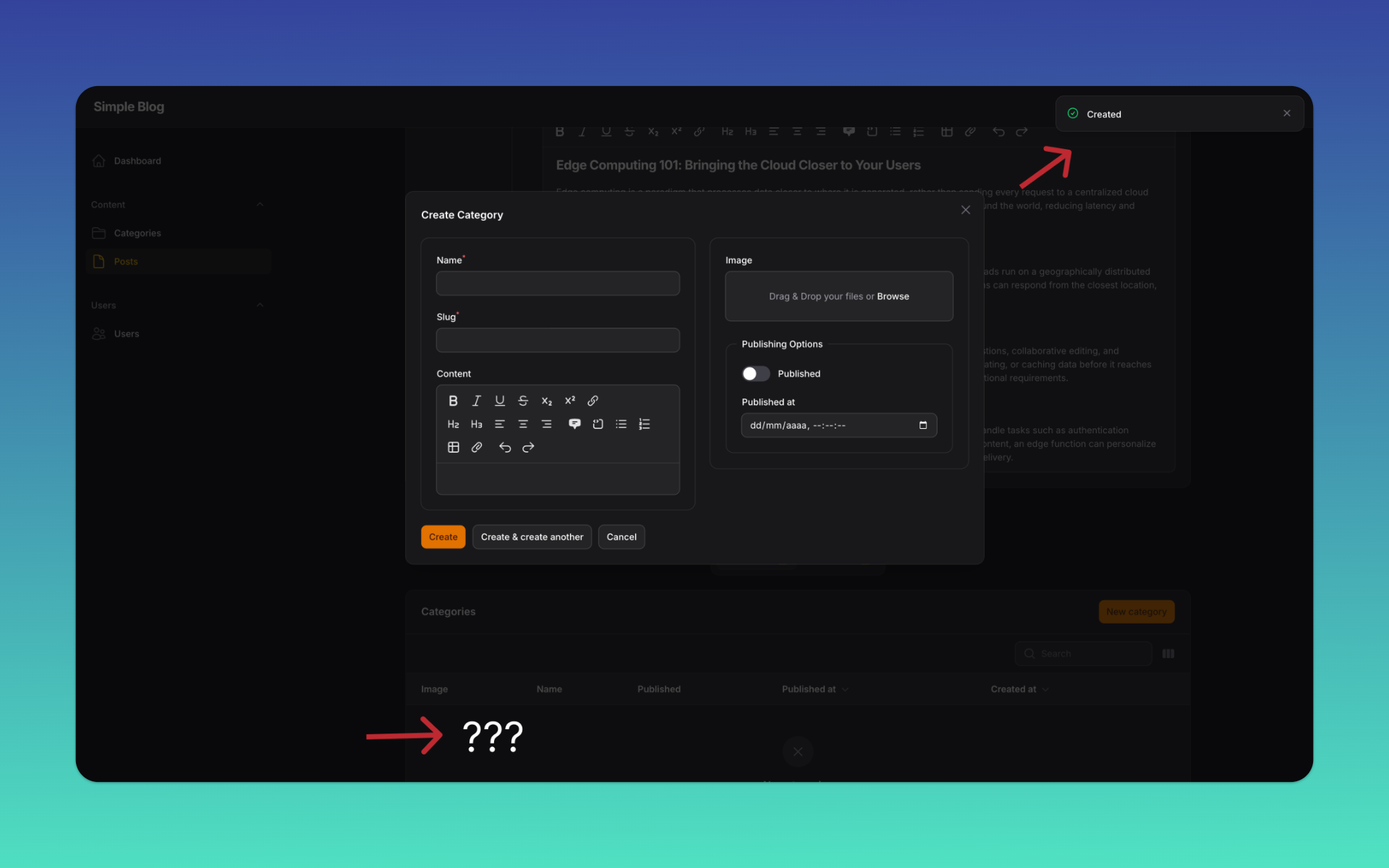 Forcing Livewire to render after creating a record