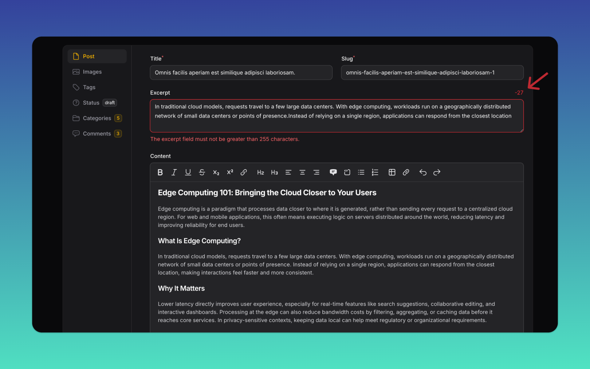 Adding extra content to a field
