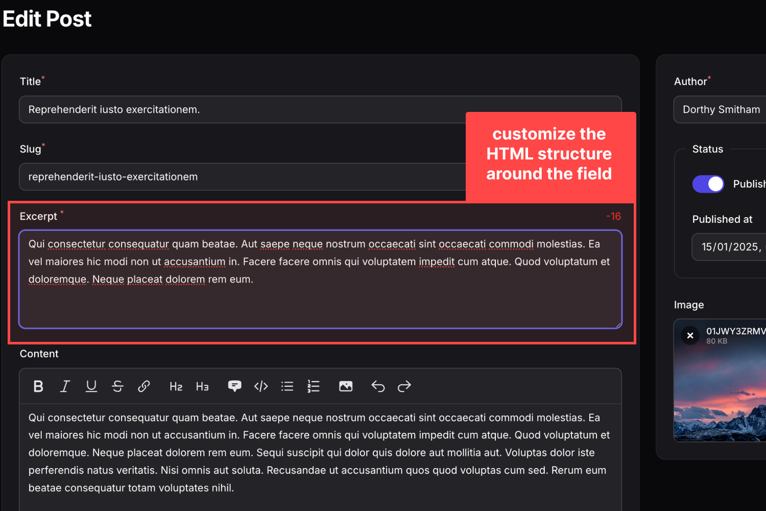 Customizing Field Wrappers with fieldWrapperView