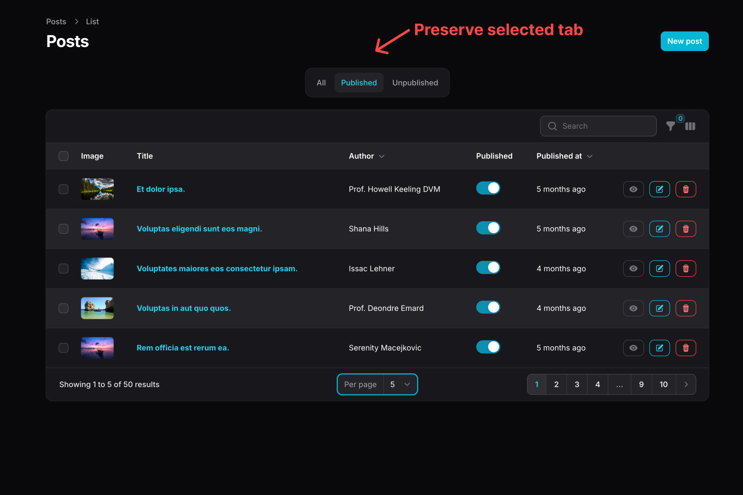 Preserve the selected tab after a page refresh